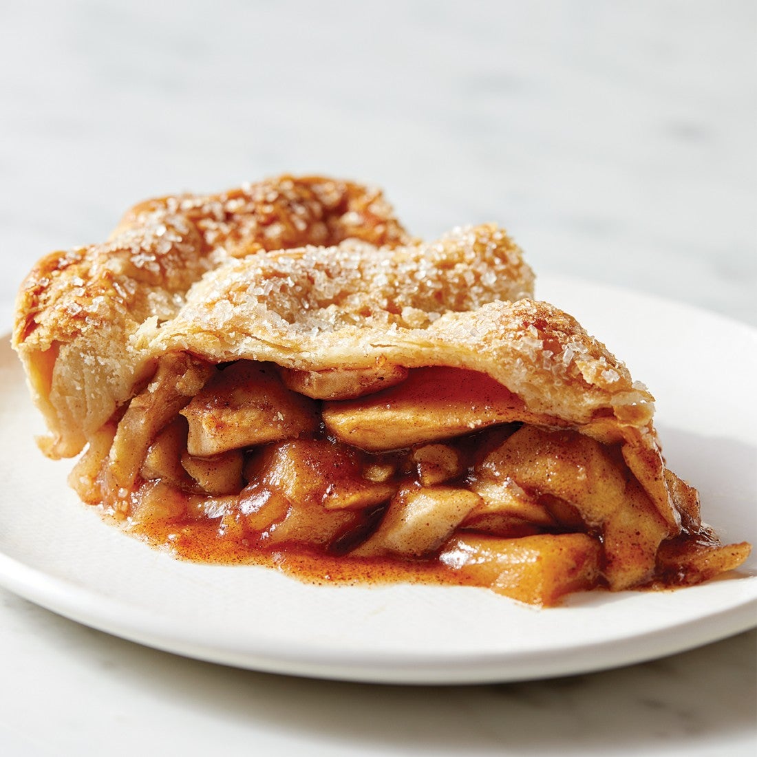 Slice of apple pie on a plate