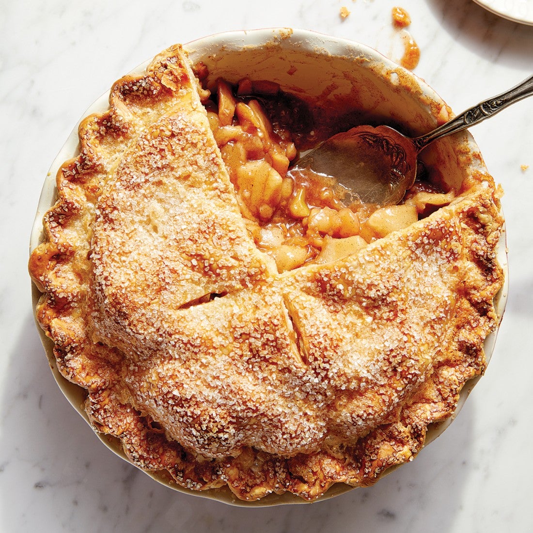 Apple Pie with a slice taken out