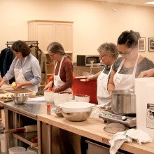 Baking students learning in the King Arthur Baking School in Burlington Washington
