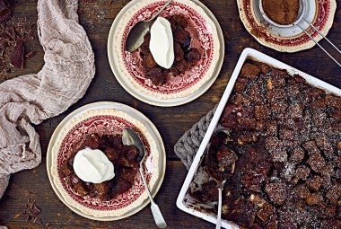 Dark Chocolate Bread Pudding