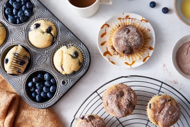 Blueberry Doughnuts made with baking sugar alternative