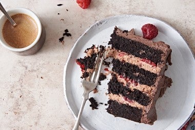 Gluten-Free Chocolate Mousse Cake with Raspberries