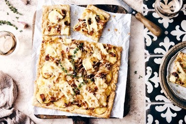 Tartiflette Tart with Rye Puff Pastry