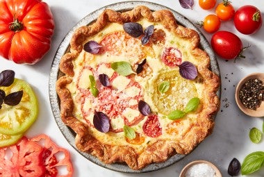 Tomato Pie with Parmesan and Basil