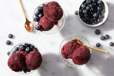 Blueberry Sorbet made with baking sugar alternative 