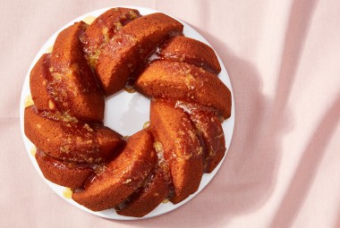 Gluten-Free Almond Cake with Honey-Lemon Glaze made with baking mix