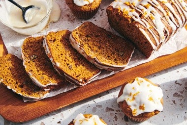 Pumpkin Gingerbread with Orange Glaze 