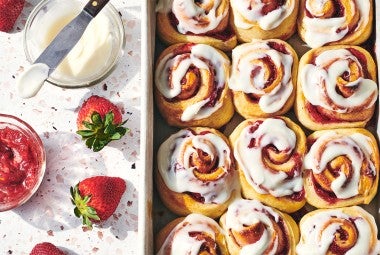 Roasted Strawberry Cream Cheese Rolls