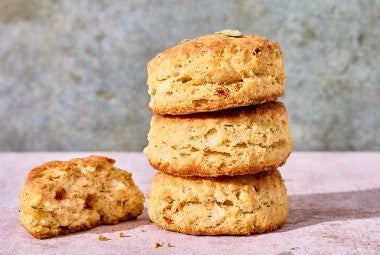 A stack of Brown Butter Sage Biscuits