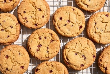 Peanut Butter and Jelly Cookies on a cooling rack
