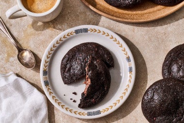 Gluten Free Nutella-Stuffed Cookies on a plate