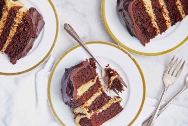 Peanut Butter-Fudge Buckeye Cake