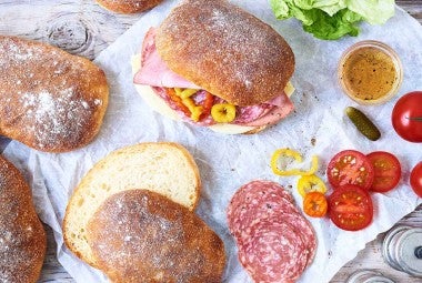 No-Knead Chewy Sandwich Rolls