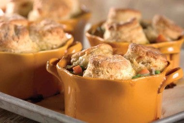 Turkey Pot Pie with Biscuits