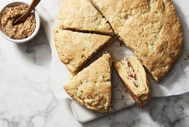 Mustard Biscuits with Ham and Cheese