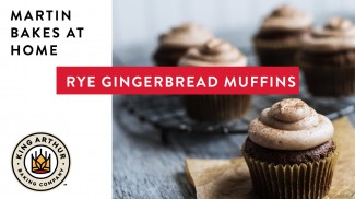 Frosted rye gingerbread muffins