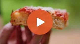 Play Button for Detroit Style Pizza Video