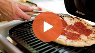 Play Button for Grilled Pizza YouTube Video