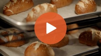 Play Button for Pretzel Buns YouTube Video