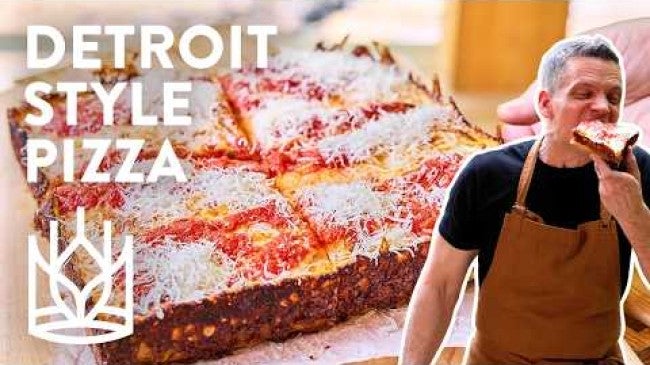 Click to open a video entitled Outdoor Detroit Pizza with Gozney Oven