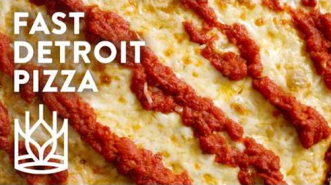 Click to open a video entitled Weeknight Detroit Pizza