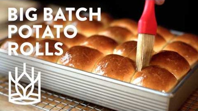 Click to open a video entitled Big-Batch Potato Rolls